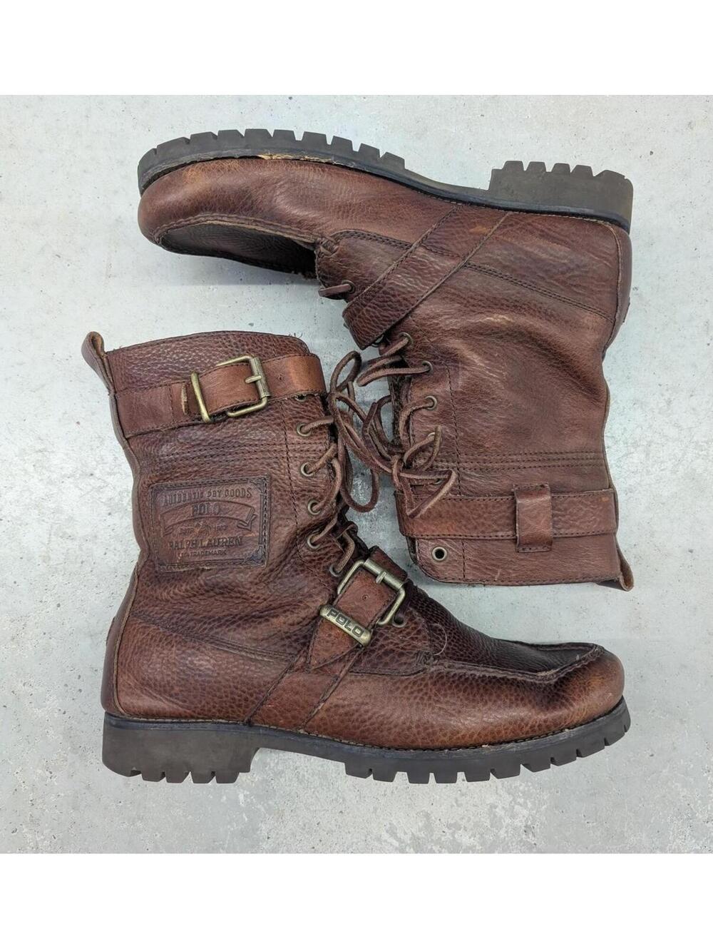 Polo Ralph Lauren Boots 10.5 D Ranger Leather Combat Buckle